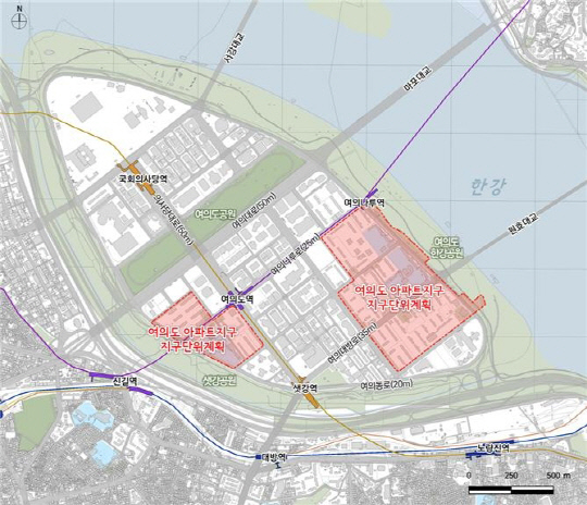 여의도 아파트지구 지구단위계획. 서울시 제공.